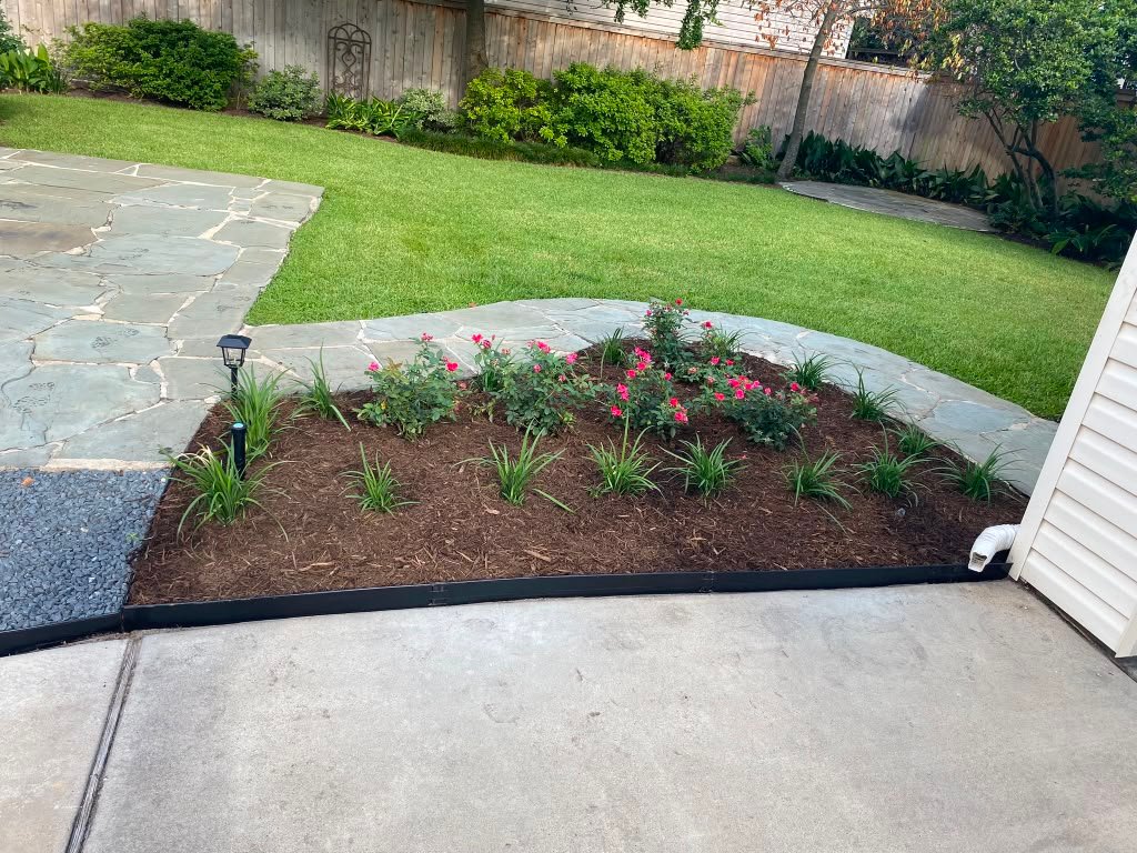 Completed flower and plant landscaping project